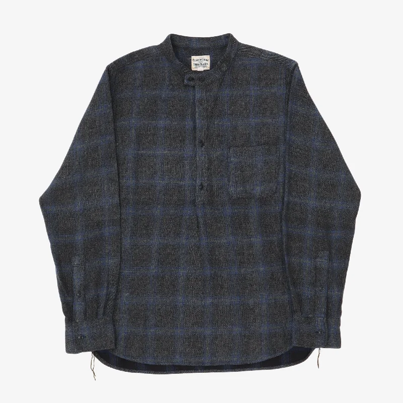 Collarless PO Flannel Shirt Classic Men's Pin Classic Men's Pin