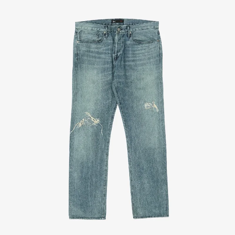 McQueen Ripped Jeans Preppy Men's College Preppy Men's College