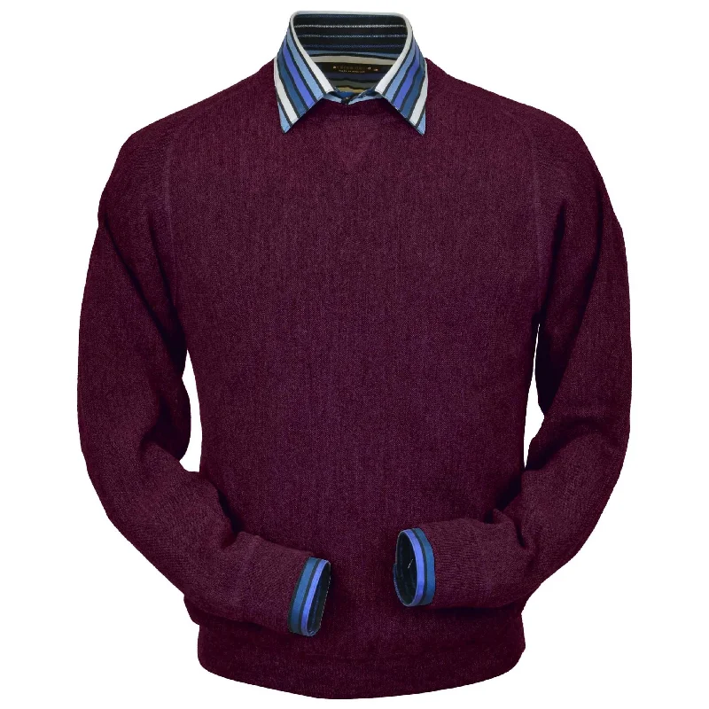 Baby Alpaca 'Links Stitch' Sweatshirt-Style Crew Neck Sweater in Wine by Peru Unlimited Bold Men's Statement Bold Men's Statement Baby Alpaca 'Links Stitch' Sweatshirt-Style Crew Neck Sweater in Wine by Peru Unlimited Bold Men's Statement Bold Men's Statement