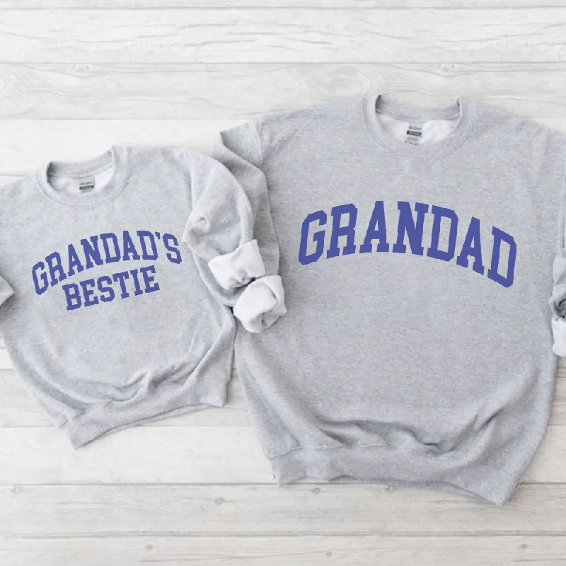 Grandad & Grandad's Bestie College Matching Grey/Blue Sweatshirts Unique Men's Patch Unique Men's Patch Grandad & Grandad's Bestie College Matching Grey/Blue Sweatshirts Unique Men's Patch Unique Men's Patch