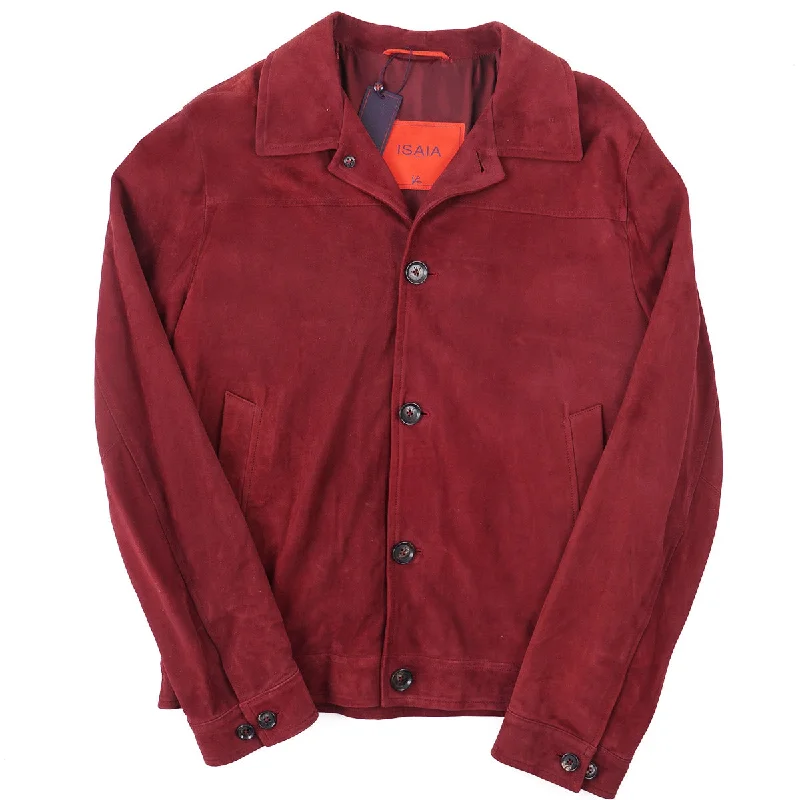 Isaia Lambskin Suede Coach Jacket Stylish Men's Tropical  Stylish Men's Tropical 