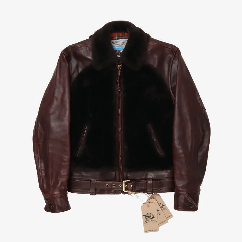 Grizzly Bike Leather Jacket Traditional Men's Wool Traditional Men's Wool