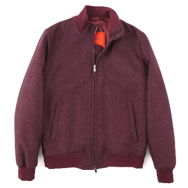Isaia Flannel Wool Bomber Jacket Business Business