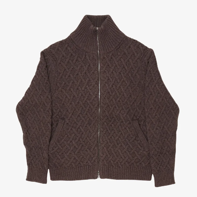Chunky Cable Zipped Cardigan Cool Men's Distressed Cool Men's Distressed