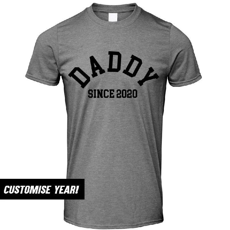 Personalised Daddy Since T-Shirt (MRK X) Polished Men's Satin Polished Men's Satin