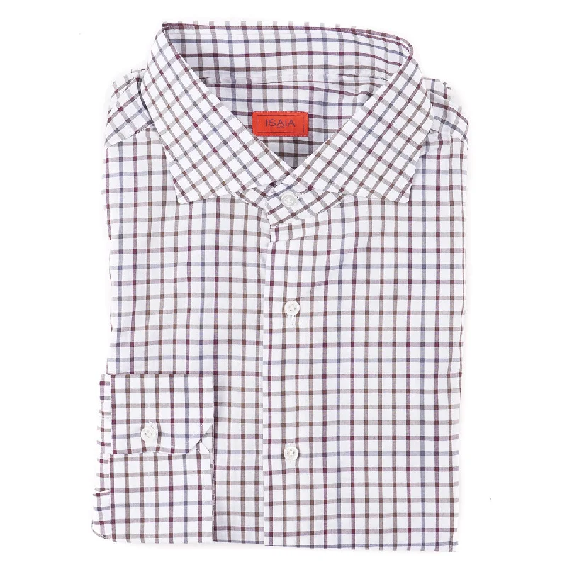 Isaia Tailored-Fit 'Mix' Cotton Shirt Beach Beach