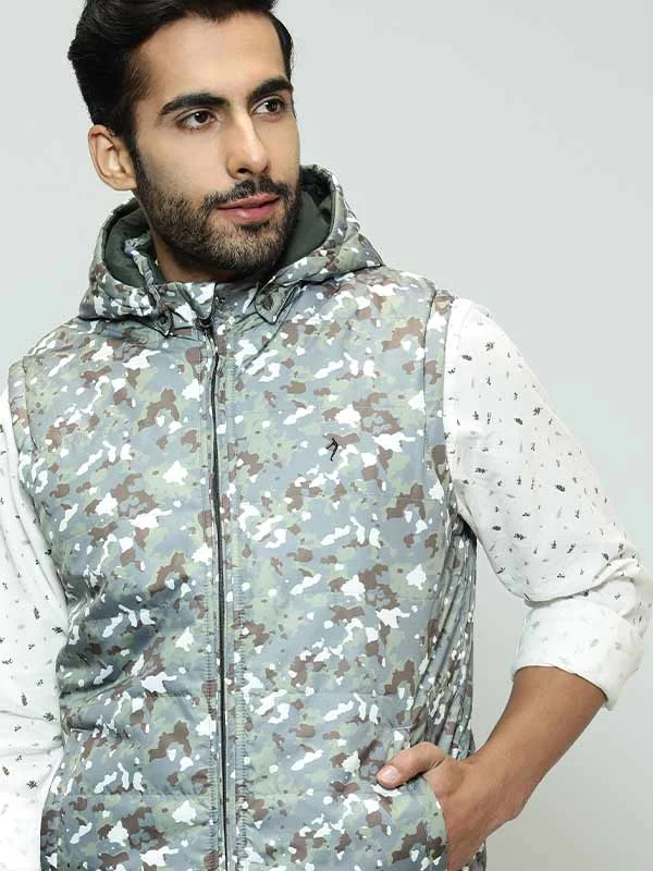 Men Printed Sleeveless Gilet Jacket Elegant Men's Cashmere Elegant Men's Cashmere
