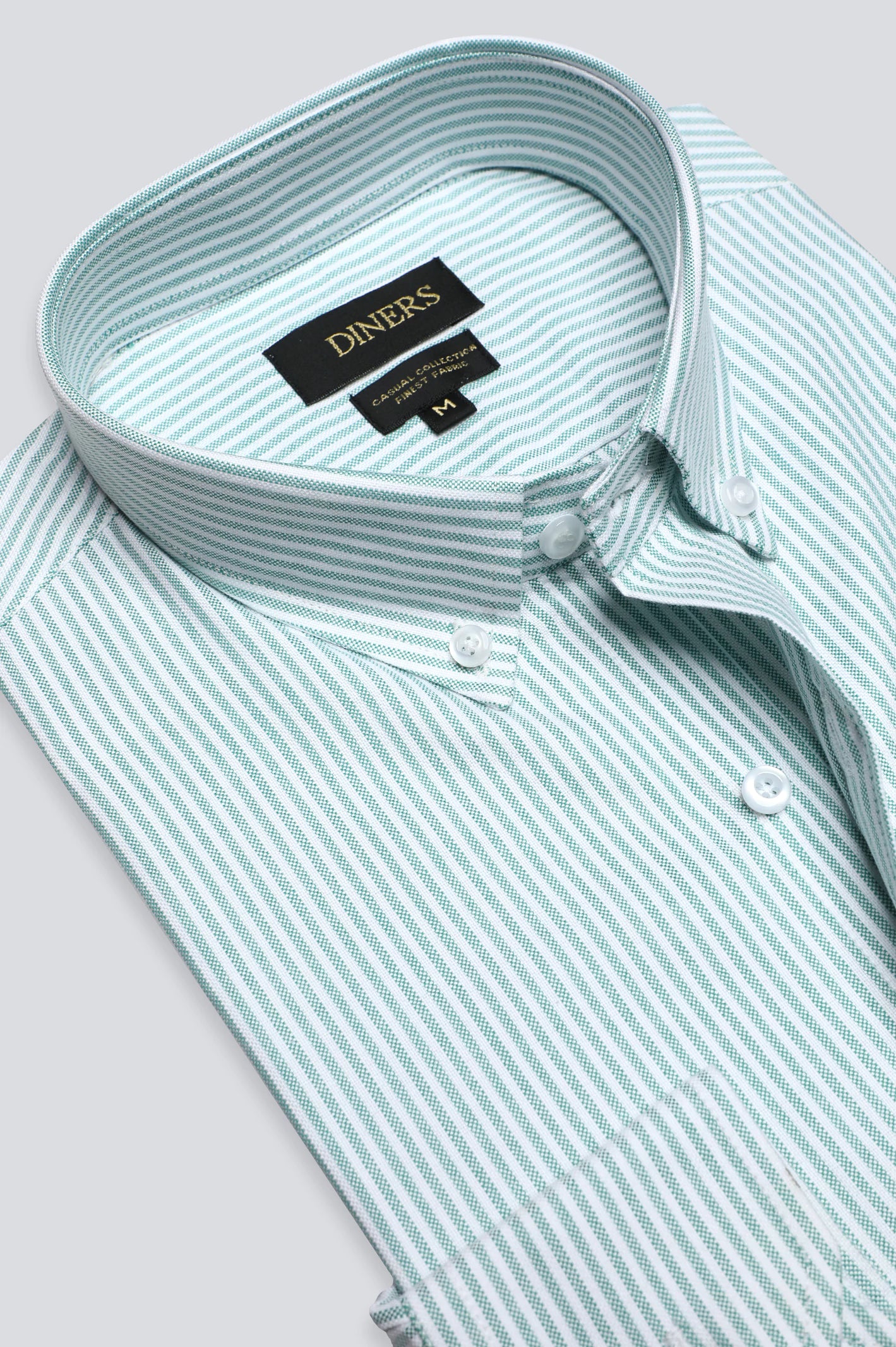 Green Stripe Casual Shirt Laid Laid