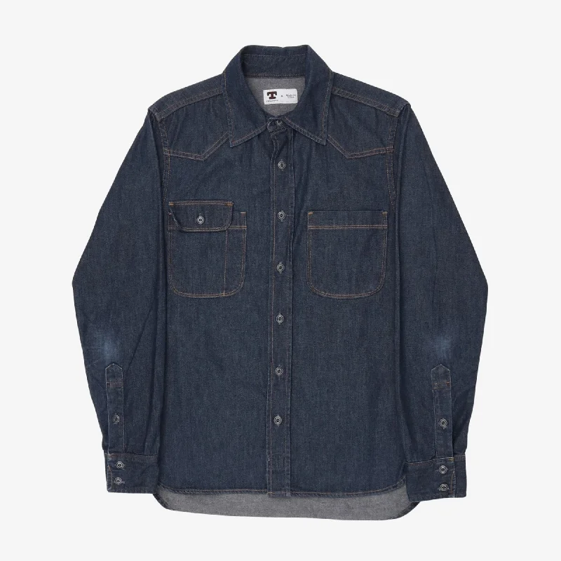 Denim Work Shirt Elegant Men's Formal  Elegant Men's Formal 