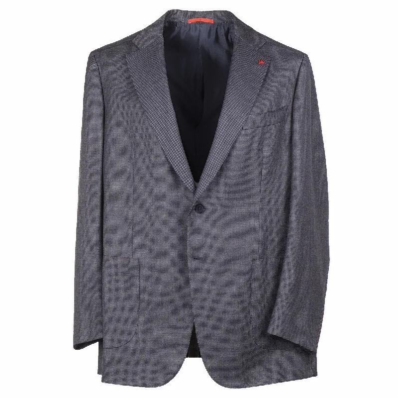 Isaia Slim-Fit Nailhead Wool Suit Dynamic Men's Moto Dynamic Men's Moto