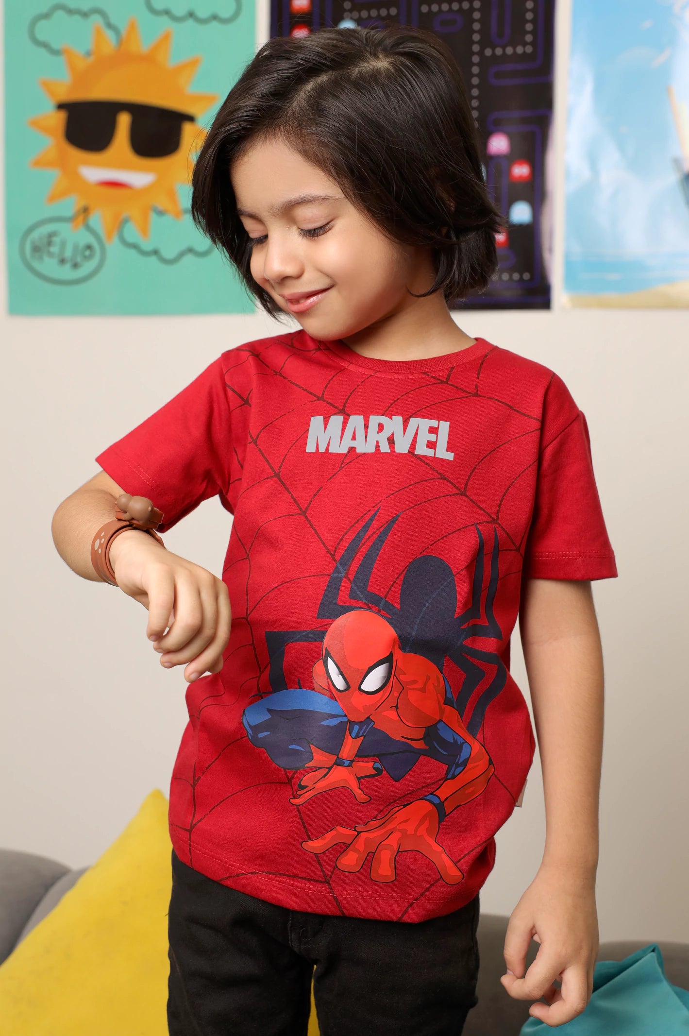 Spider Man Graphic Print T-Shirt Sleek Men's Contemporary  Sleek Men's Contemporary 