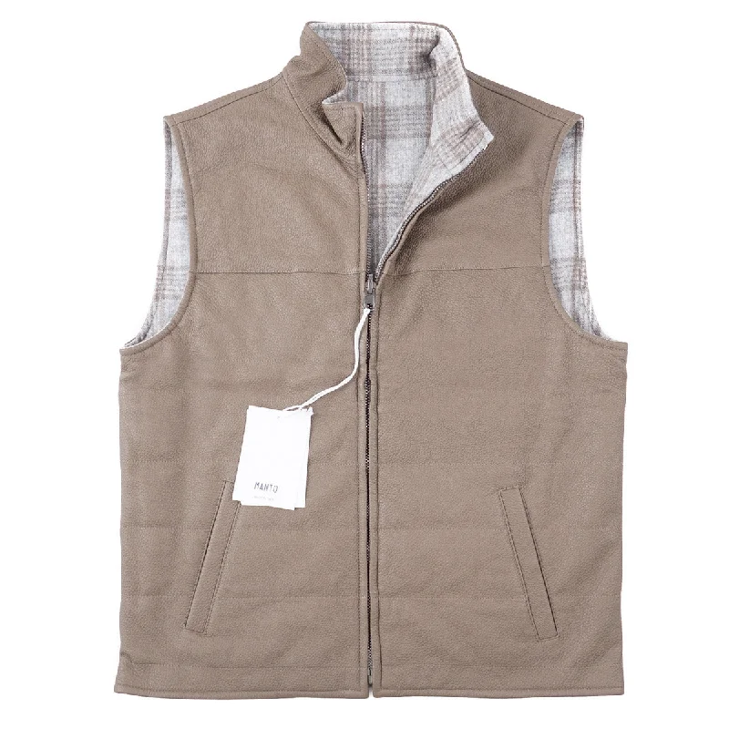 Manto Reversible Deerskin Leather Vest Traditional Men's Country Traditional Men's Country