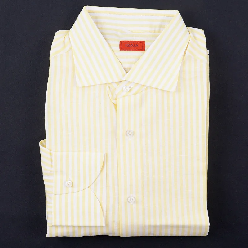 Isaia Lightweight Cotton and Linen Shirt Preppy Men's College Preppy Men's College