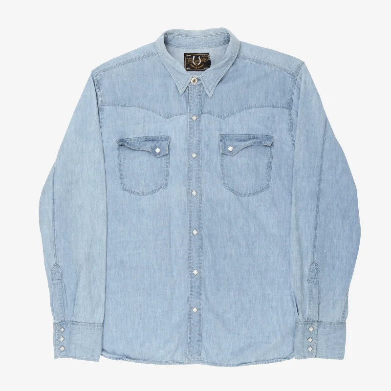 Denim Western Shirt Monochromatic All Monochromatic All
