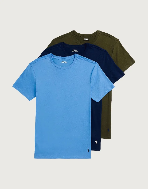 Polo Ralph Lauren Slim-Fit Cotton Crewneck Tee 3-Pack Masculine Men's Thick Masculine Men's Thick