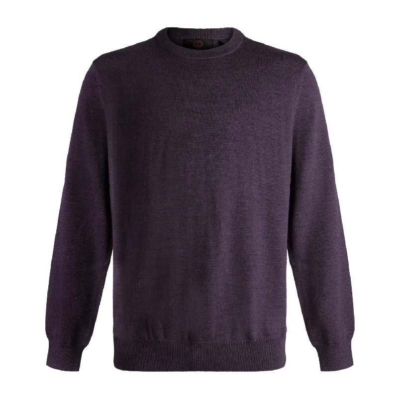 Extra Fine 'Zegna Baruffa' Merino Wool Crew Neck Sweater in Mulberry by Viyella Monochromatic Office Style Monochromatic Office Style Extra Fine 'Zegna Baruffa' Merino Wool Crew Neck Sweater in Mulberry by Viyella Monochromatic Office Style Monochromatic Office Style