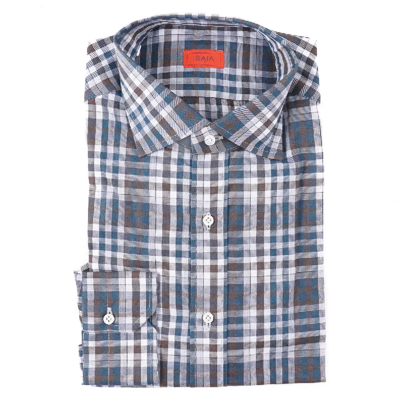 Isaia Tailored-Fit 'Mix' Cotton Shirt Dynamic Men's High Dynamic Men's High