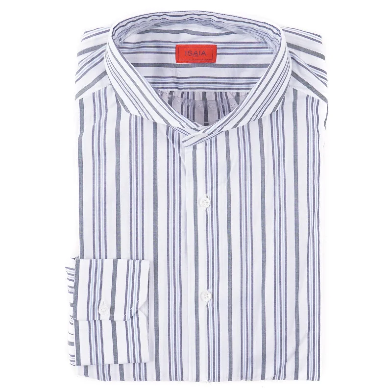 Isaia Tailored-Fit 'Mix' Cotton Shirt Monochromatic Office Style Monochromatic Office Style