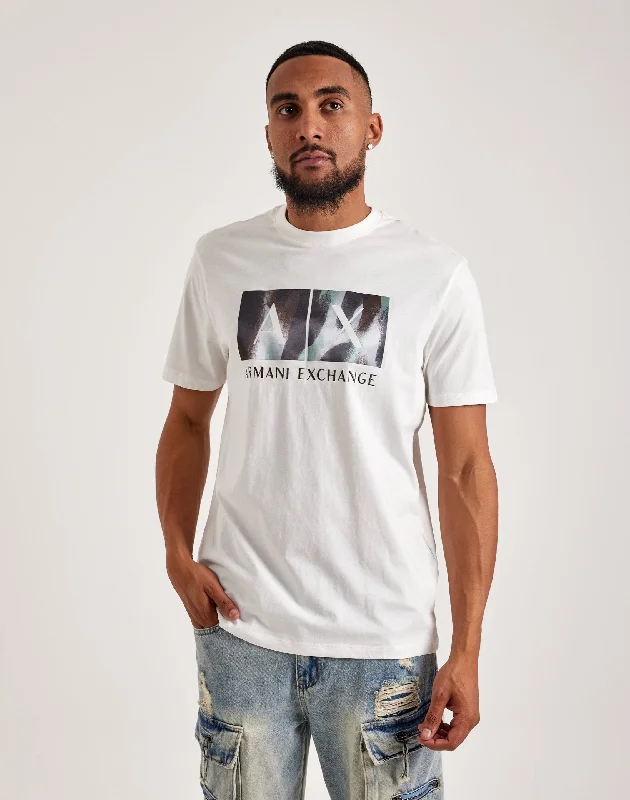 Armani Exchange Classic Box Logo Tee Trendy Men's Bucket Trendy Men's Bucket
