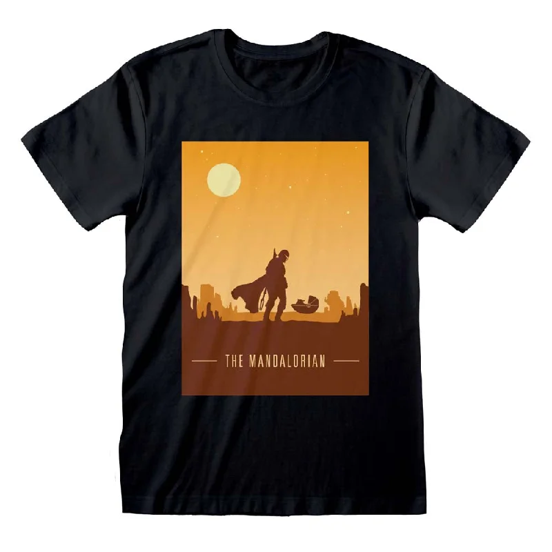 Star Wars The Mandalorian Retro Poster T-Shirt Tough Men's Military Tough Men's Military Star Wars The Mandalorian Retro Poster T-Shirt Tough Men's Military Tough Men's Military