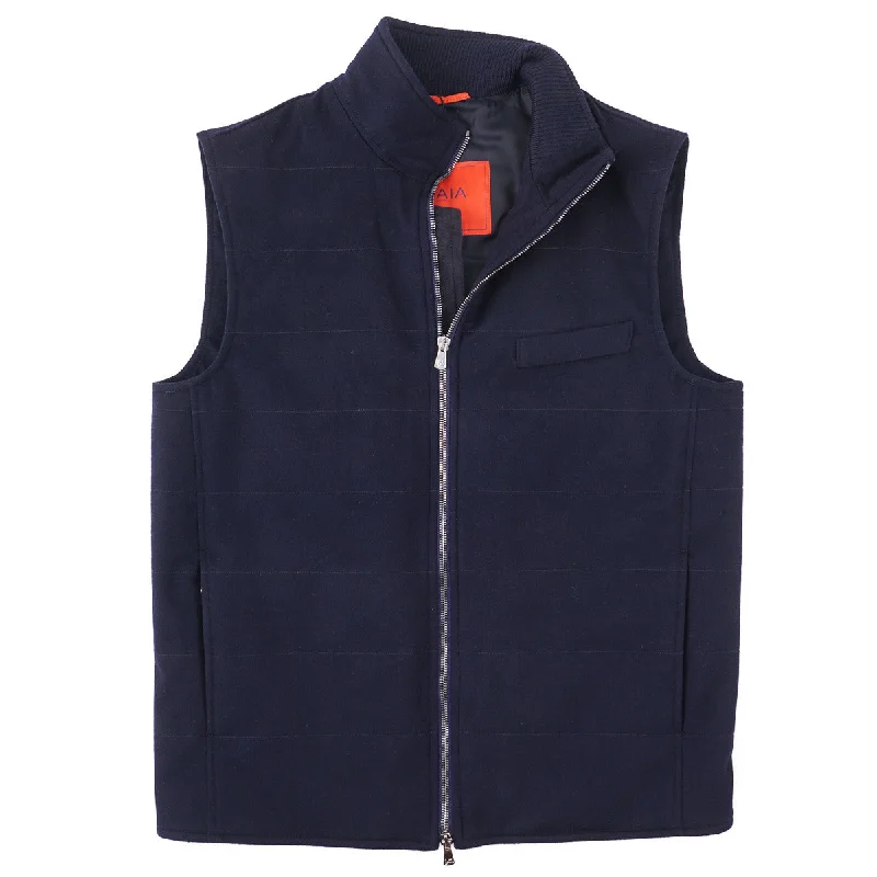 Isaia Quilted Wool-Cashmere Vest Youthful Men's Pop Youthful Men's Pop
