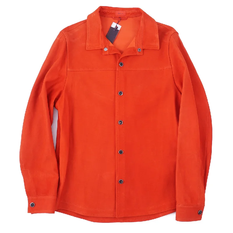 Isaia Lamb Suede Leather Overshirt Jacket Luxurious Men's High Luxurious Men's High Isaia Lamb Suede Leather Overshirt Jacket Luxurious Men's High Luxurious Men's High