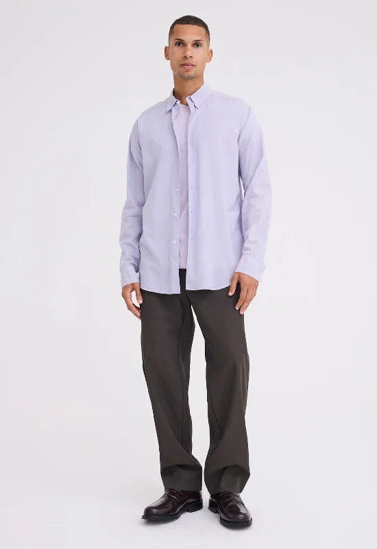 Folded Collar Cotton Shirt - Orbit Lilac Polished Men's Silk Polished Men's Silk