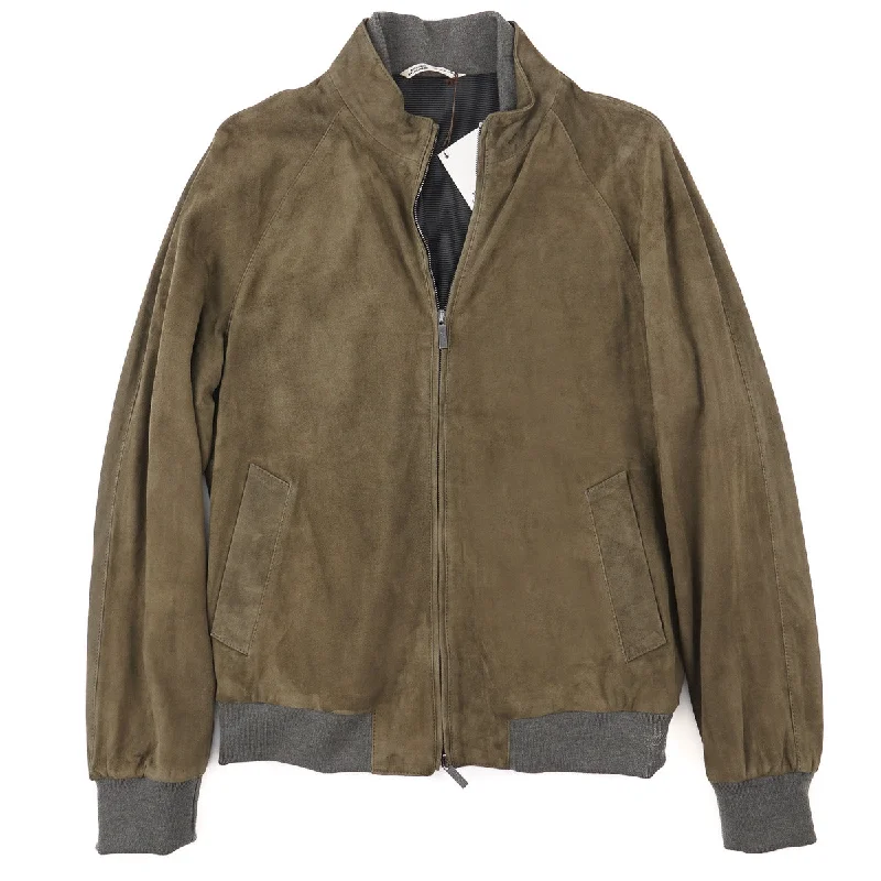 Maurizio Baldassari Lamb Suede Bomber Jacket Dynamic Men's High Dynamic Men's High