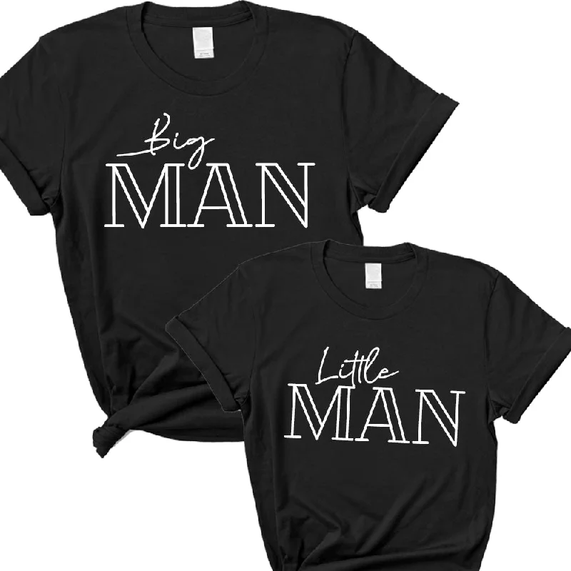 Milano Big Man & Little Man Matching Black T-Shirts Trendy Men's Bucket Trendy Men's Bucket