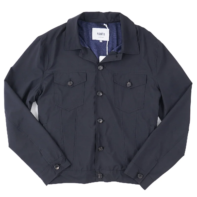 Manto Lightweight Tech Fabric Trucker Jacket Casual Men's Loose Casual Men's Loose