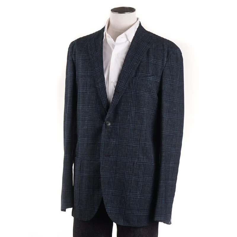 Boglioli Wool-Linen Sport Coat in Teal Green Check Practical Men's Multi Practical Men's Multi Boglioli Wool-Linen Sport Coat in Teal Green Check Practical Men's Multi Practical Men's Multi