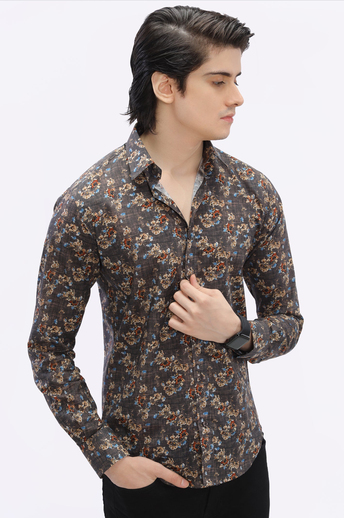 Multicolor Floral Printed Casual Milano Shirt Bohemian Men's Free Bohemian Men's Free