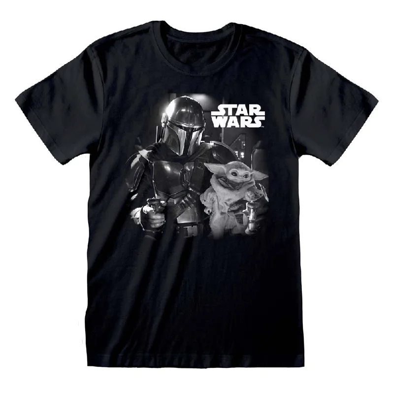 Star Wars The Mandalorian Black & White T-Shirt Modern Men's Geometric Modern Men's Geometric Star Wars The Mandalorian Black & White T-Shirt Modern Men's Geometric Modern Men's Geometric