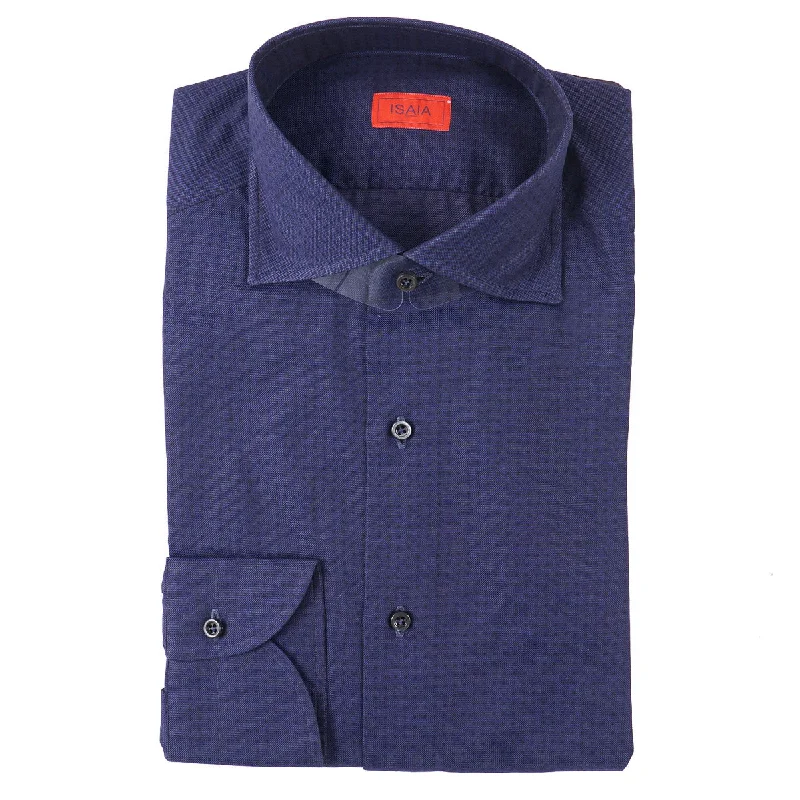 Isaia 'Mix' Printed Cotton Shirt British Gentleman Style British Gentleman Style