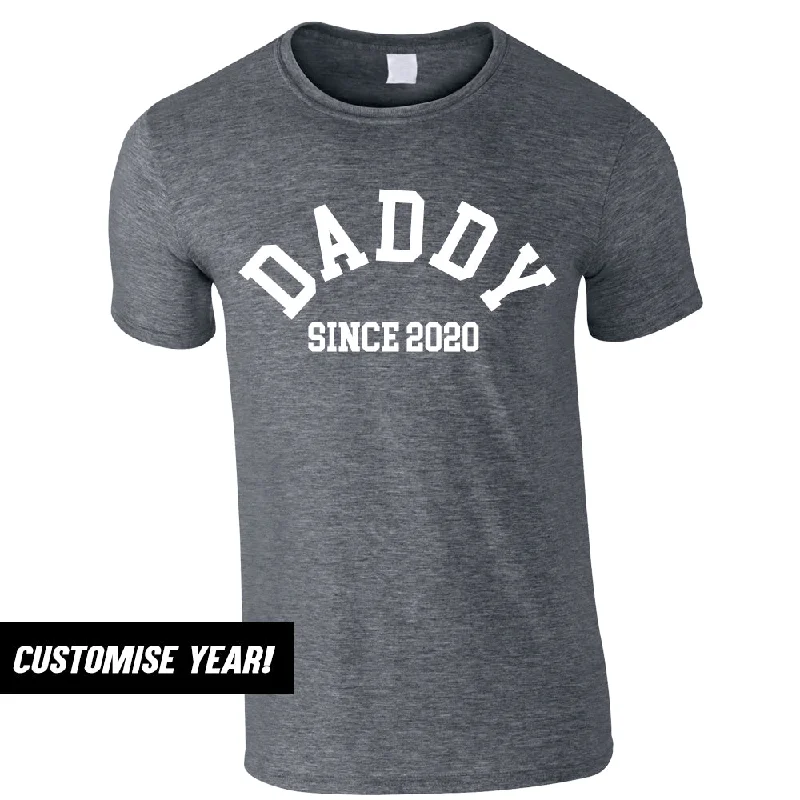 Personalised Daddy Since T-Shirt (MRK X) Cool Men's Distressed Cool Men's Distressed