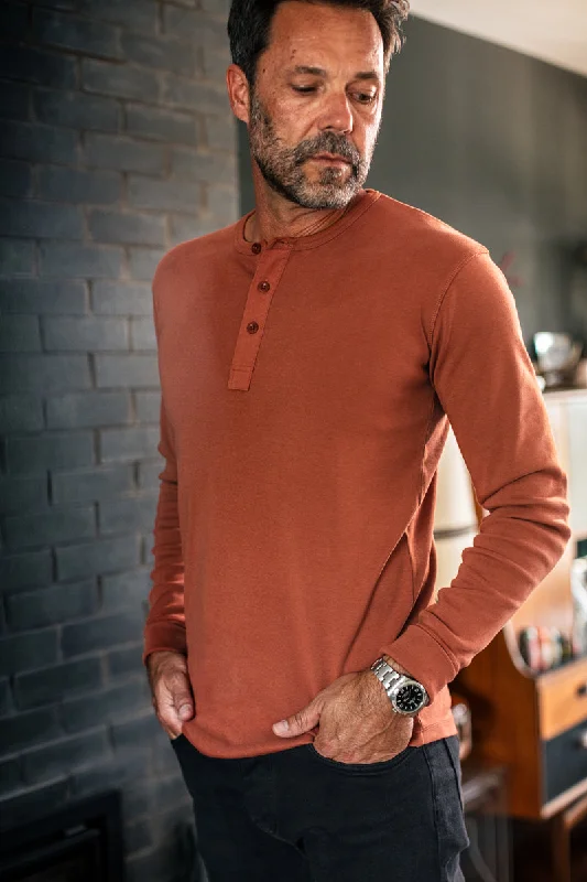 &SONS The New Elder Henley Shirt Auburn Elegant Men's Formal  Elegant Men's Formal 