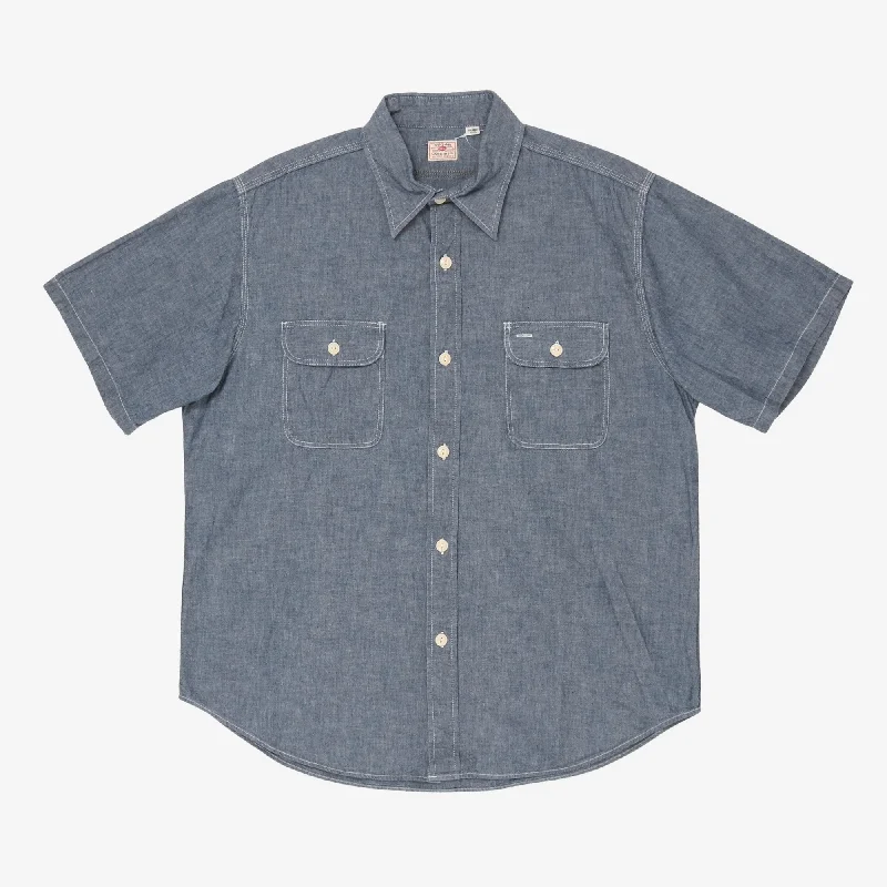 SS Chambray Work Shirt Trendy Men's Oversized Trendy Men's Oversized