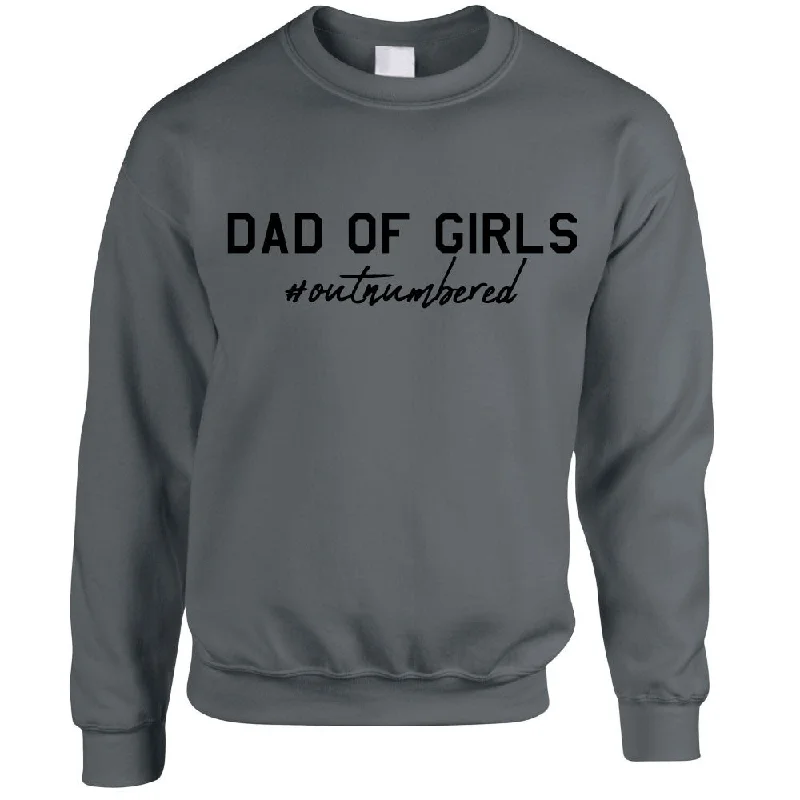 Dad Of Girls Outnumbered Sweatshirt (MRK X) Cozy Men's Winter Cozy Men's Winter