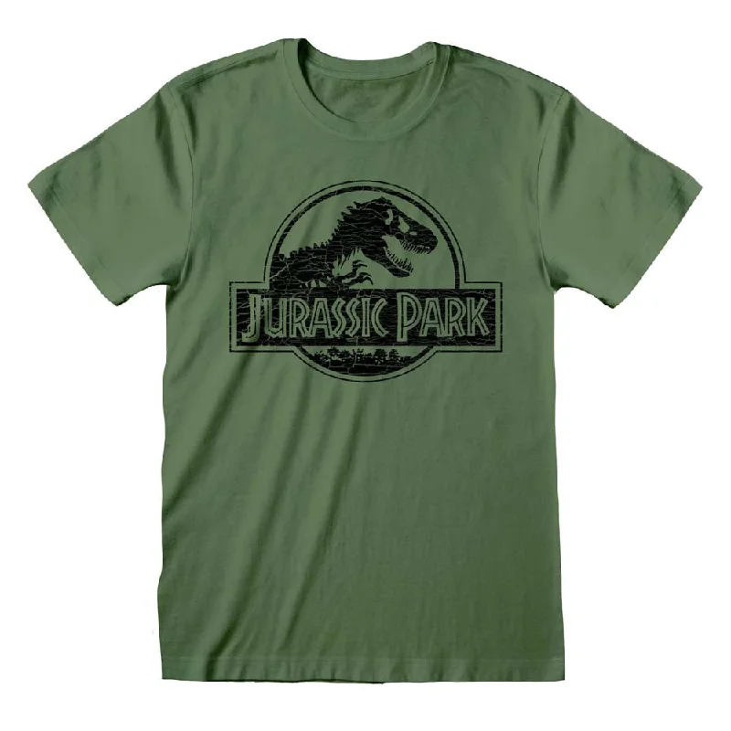 Jurassic Park Monochrome Logo T-Shirt Stylish Men's Neon Stylish Men's Neon