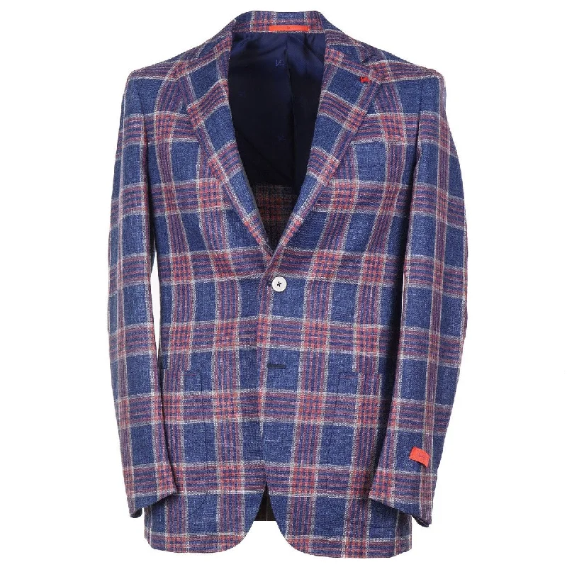 Isaia Woven Wool-Silk-Linen Sport Coat Street Street