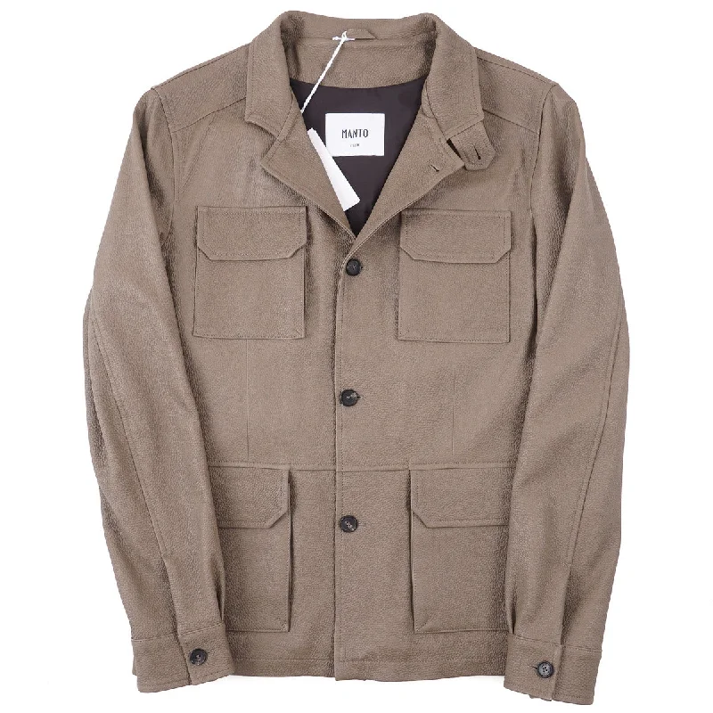 Manto Deerskin Leather Field Jacket Modern Men's Geometric Modern Men's Geometric
