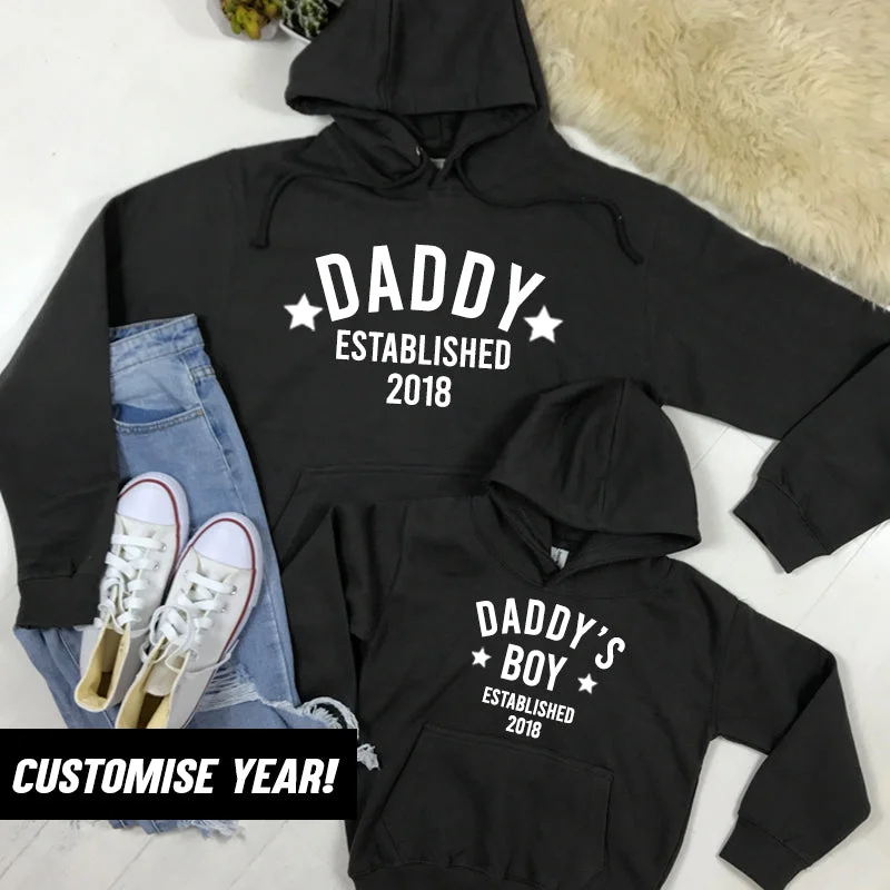 Personalised Daddy & Boy Star Established Matching Hoodies (MRK X) Youthful Men's Anime Youthful Men's Anime Personalised Daddy & Boy Star Established Matching Hoodies (MRK X) Youthful Men's Anime Youthful Men's Anime