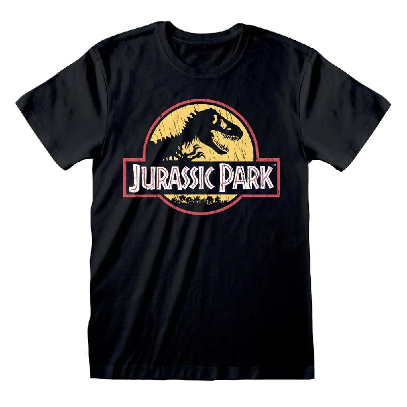 Jurassic Park Original Logo Distressed T-Shirt Tough Men's Tactical Tough Men's Tactical Jurassic Park Original Logo Distressed T-Shirt Tough Men's Tactical Tough Men's Tactical