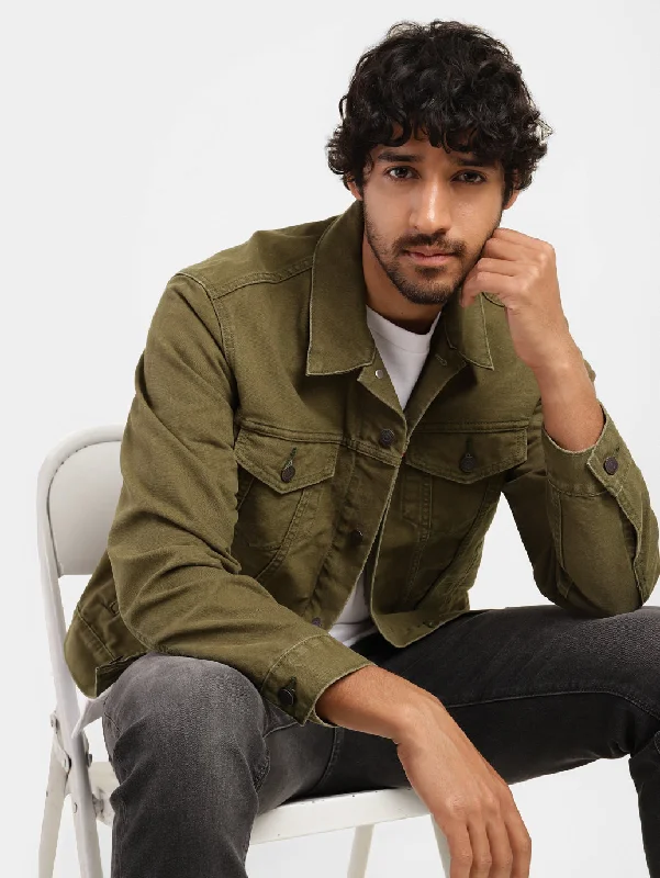 Men's Solid Spread Collar Jacket Confident Men's High Confident Men's High