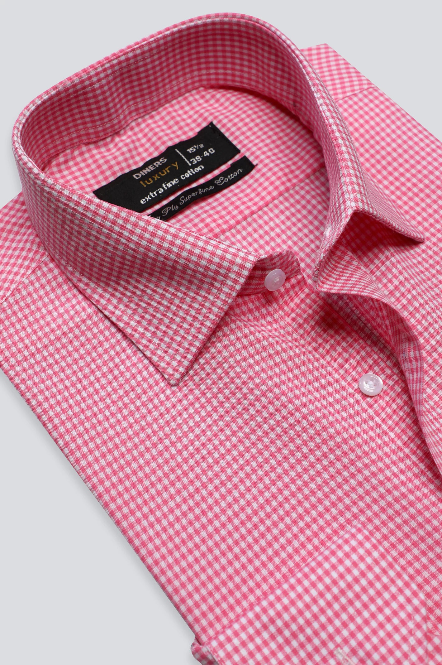 Pink Mini-Check Formal Shirt Business Business