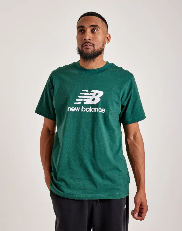 New Balance Essentials Stacked Logo Tee Polished Men's Satin Polished Men's Satin