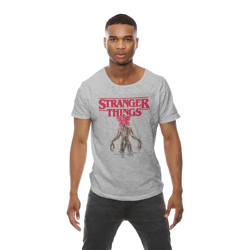 Netflix Stranger Things Logo Demogorgon T-Shirt Masculine Men's Thick Masculine Men's Thick Netflix Stranger Things Logo Demogorgon T-Shirt Masculine Men's Thick Masculine Men's Thick
