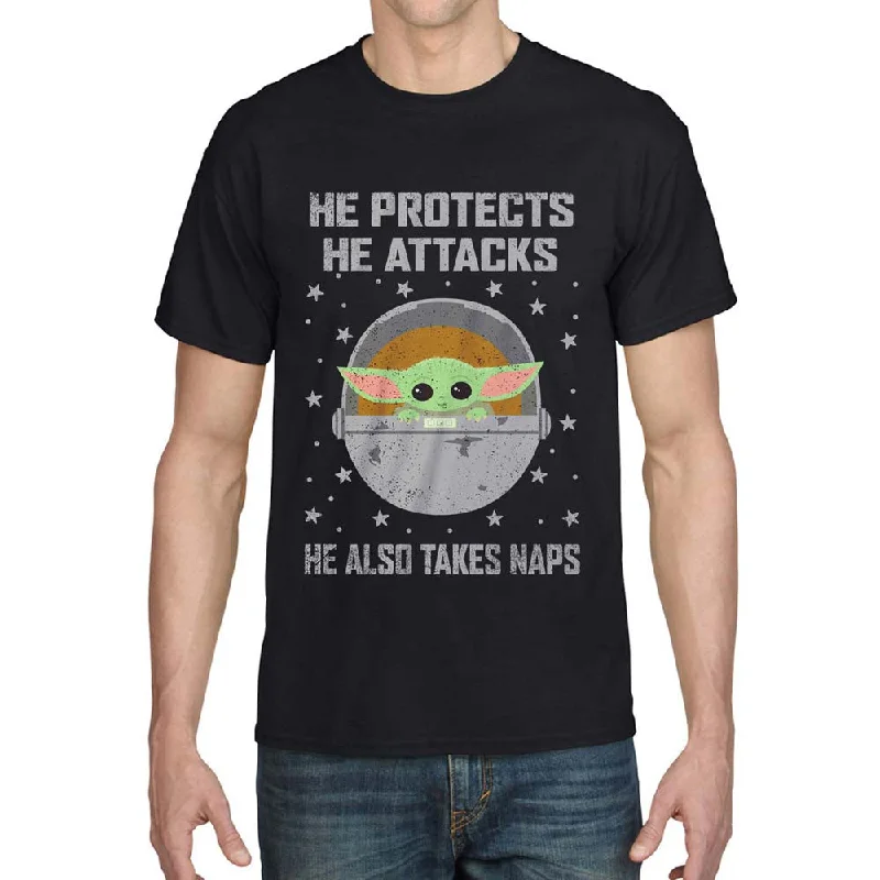 Star Wars The Mandalorian Protects And Attacks T-Shirt Sleek Men's Metallic Sleek Men's Metallic Star Wars The Mandalorian Protects And Attacks T-Shirt Sleek Men's Metallic Sleek Men's Metallic