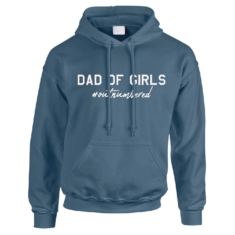 Dad Of Girls Hashtag Outnumbered Hoodie (MRK X) Edgy Men's Punk Edgy Men's Punk