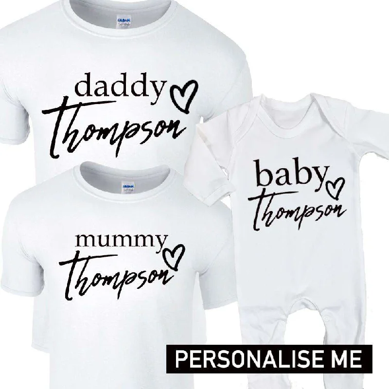 Personalised Surname Heart Tees & Rompers (MRK X) Casual Men's Japanese Casual Men's Japanese Personalised Surname Heart Tees & Rompers (MRK X) Casual Men's Japanese Casual Men's Japanese